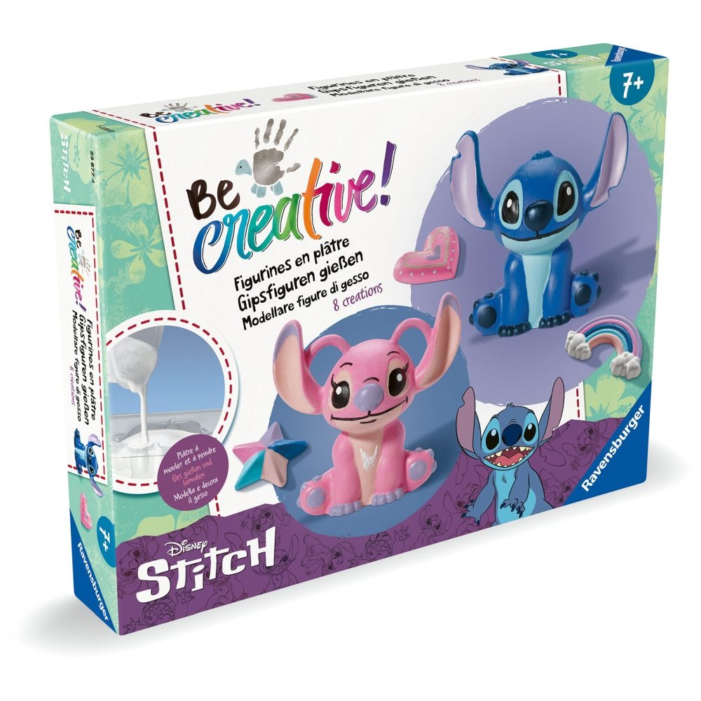 Ravensburger - Be Creative Set maxi de creatie figurine Stitch din ipsos include 8 creatii - 1 | YEO