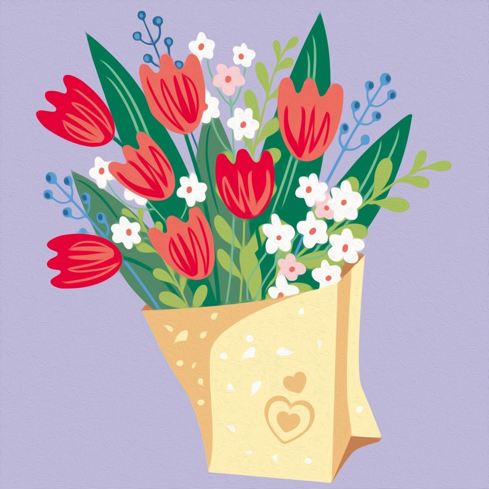 Ravensburger - CreArt pictura pe numere pentru adulti buchet de lalele - 2 | YEO