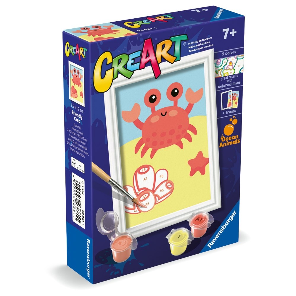 Ravensburger - CreArt pictura pe numere pentru copii crab prietenos - 1 | YEO