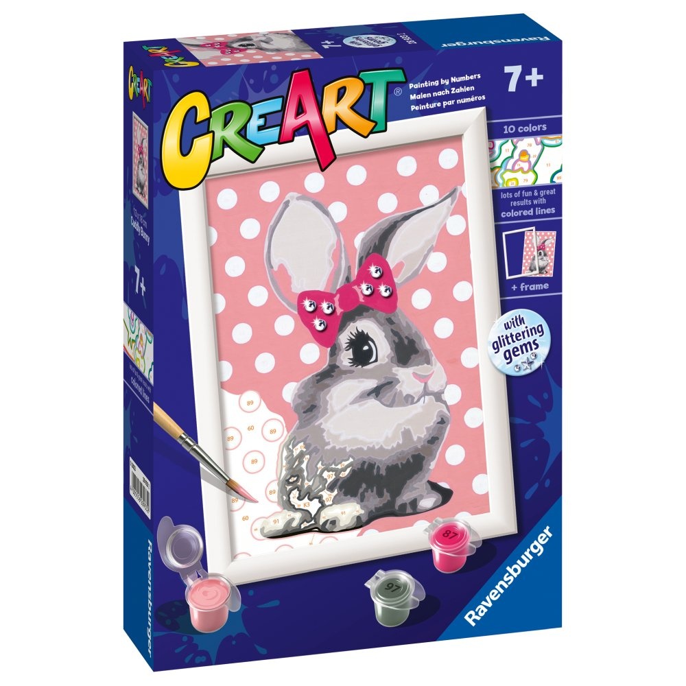Ravensburger - CreArt pictura pe numere pentru copii iepuras cu funda - 1 | YEO