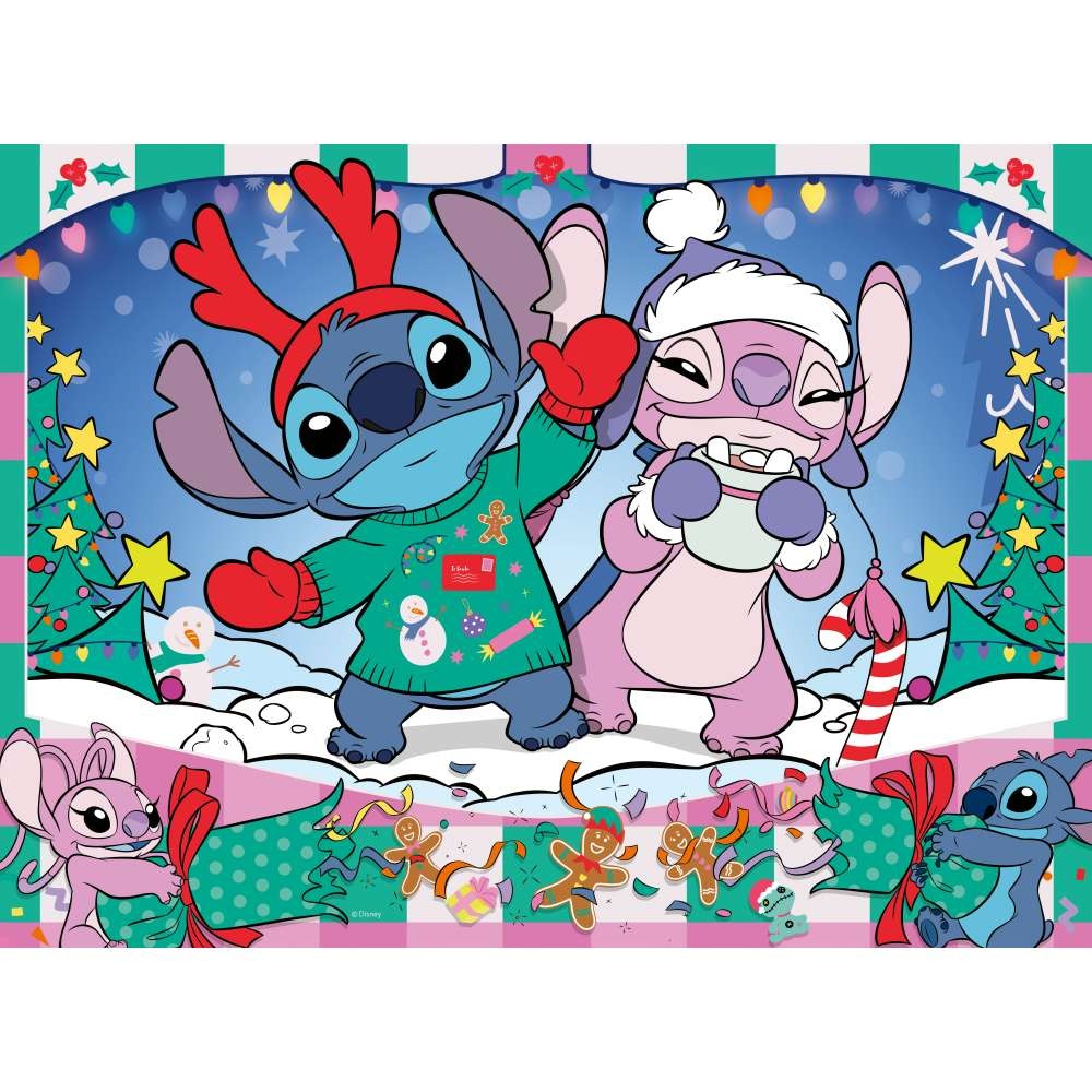 Ravensburger - Puzzle Disney Stitch in spiritul Craciunului 100 piese XXL - 1 | YEO