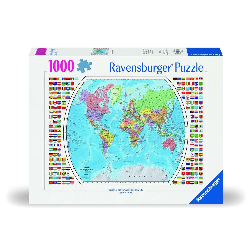 Ravensburger - Puzzle harta politica glob pamantesc 1000 piese design nou