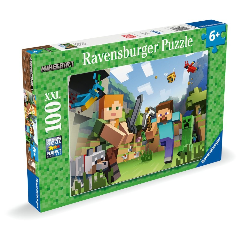 Ravensburger - Puzzle Minecraft 100 piese XXL - 1 | YEO