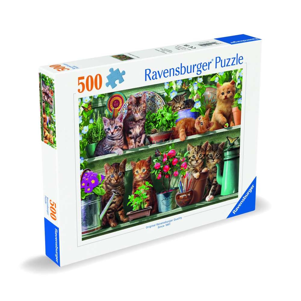 Ravensburger - Puzzle pisici pe raft 500 piese design nou - 2 | YEO