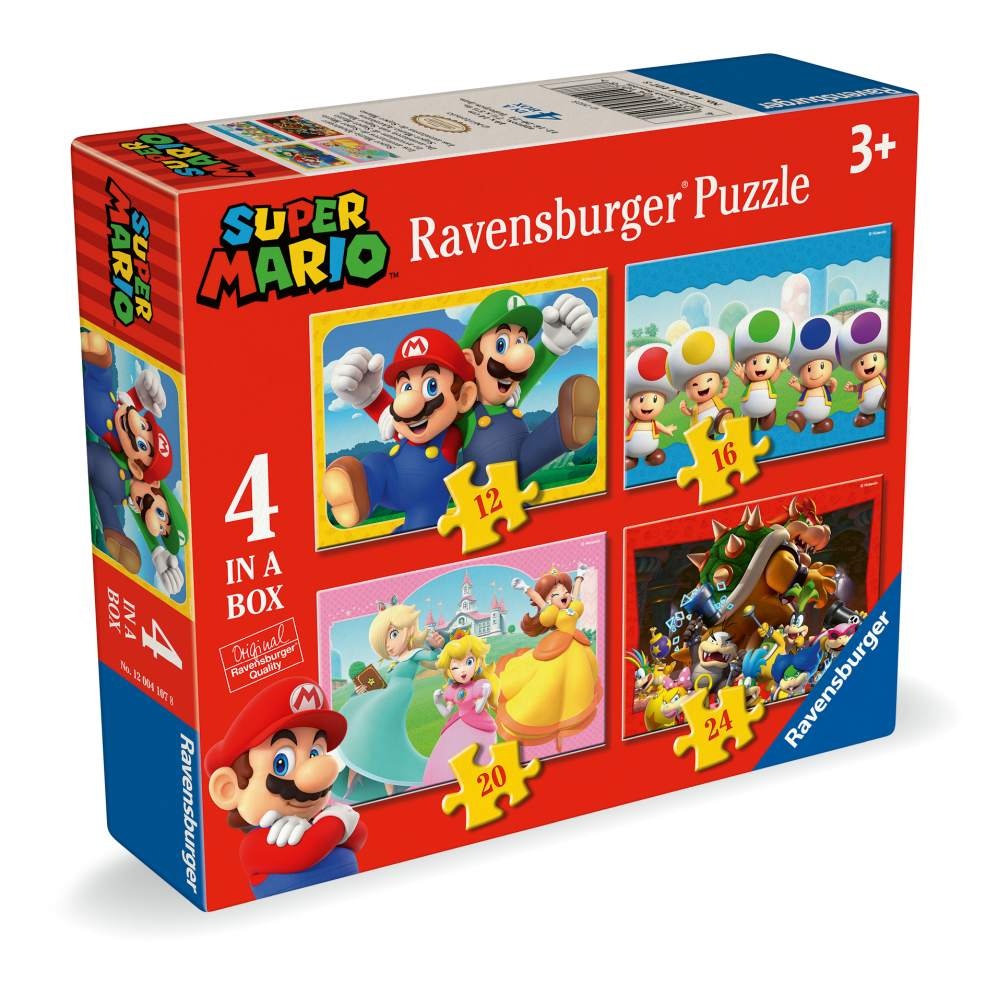 Ravensburger - Puzzle Super Mario 4 buc in cutie 12 16 20 24 piese - 1 | YEO