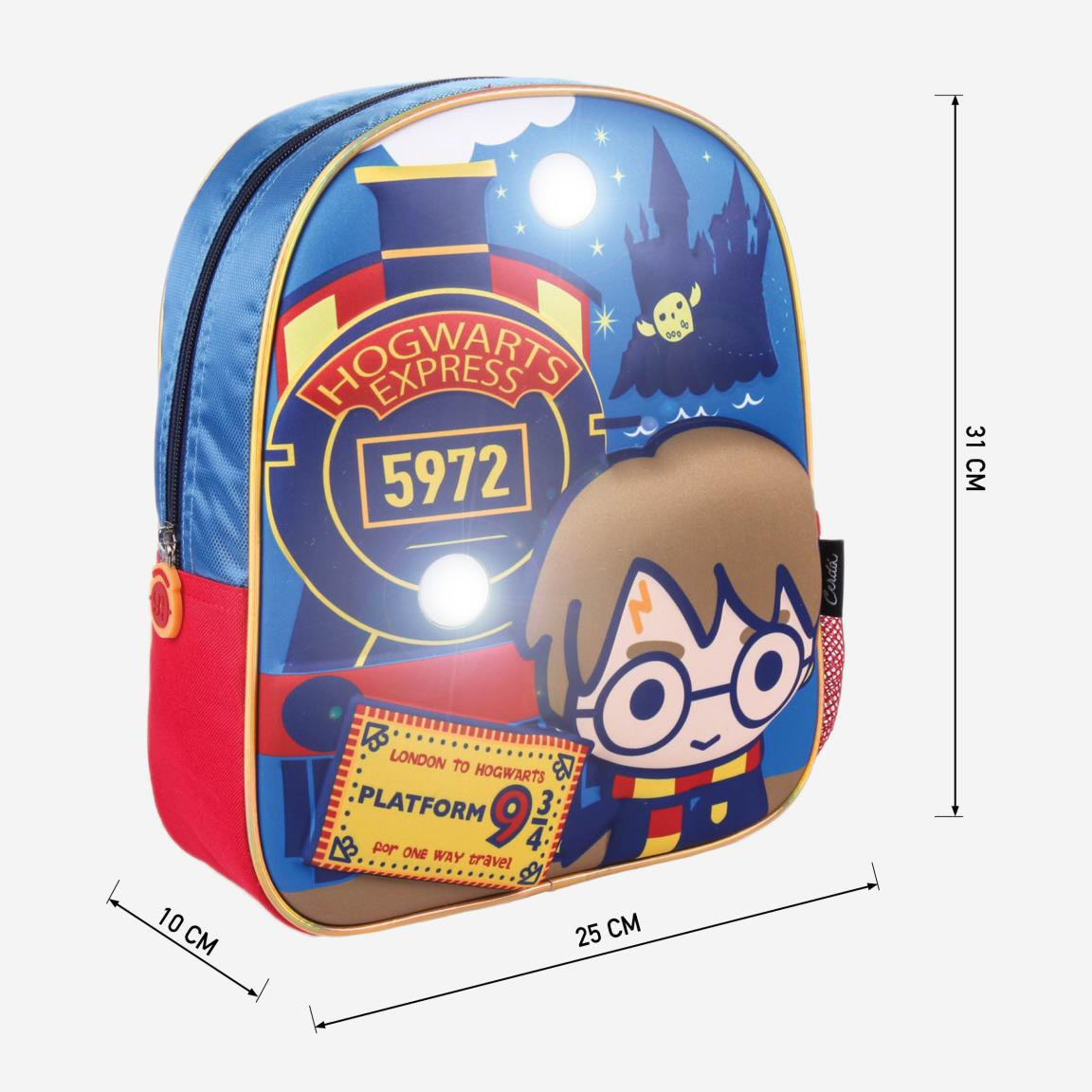 Rucsac Cerda Harry Potter 3D cu luminite, 25x31x10 cm - 3 | YEO