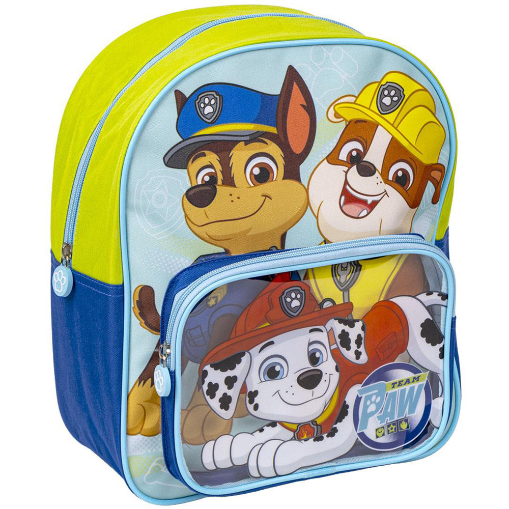 Rucsac Paw Patrol cu buzunar transparent, 25x30x12 cm