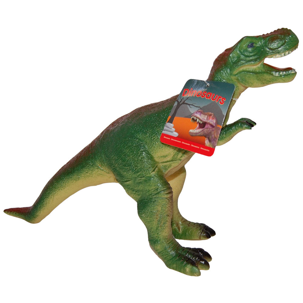 Set 2 figurine dinozauri din cauciuc, T-Rex verde si Tsintaosaurus, 34 cm - 1 | YEO