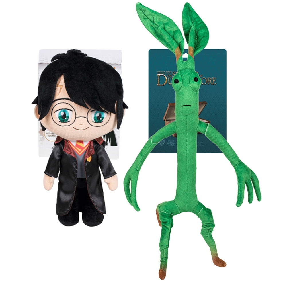 Set 2 jucarii din plus Harry Potter cu pelerina satinata, 30 cm si Picket, 32 cm