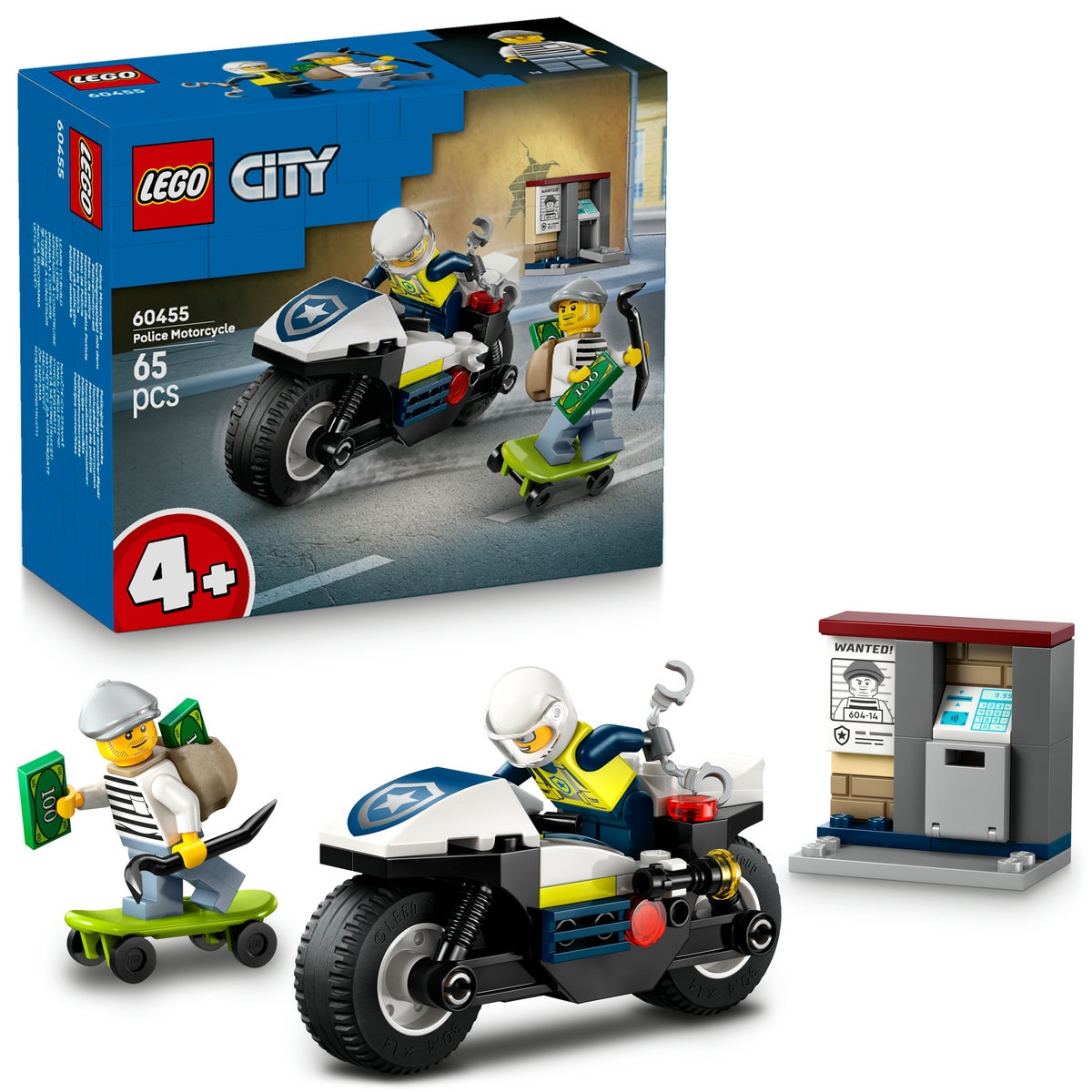 Set LEGO City - Urmărire cu motocicleta de poliţie (60455)