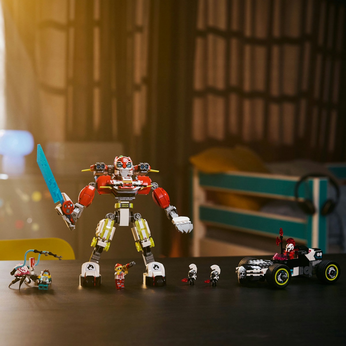 Set LEGO DREAMZzz - Robotul tigru al lui Cooper si masina hot rod a lui Zero (71497) - 2 | YEO