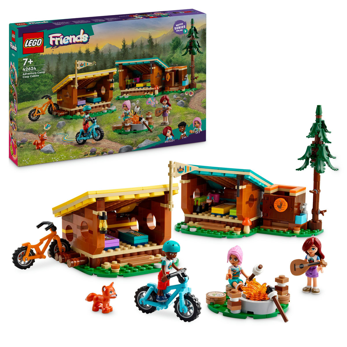 Set LEGO Friends - Cabane în tabara de aventuri (42624)