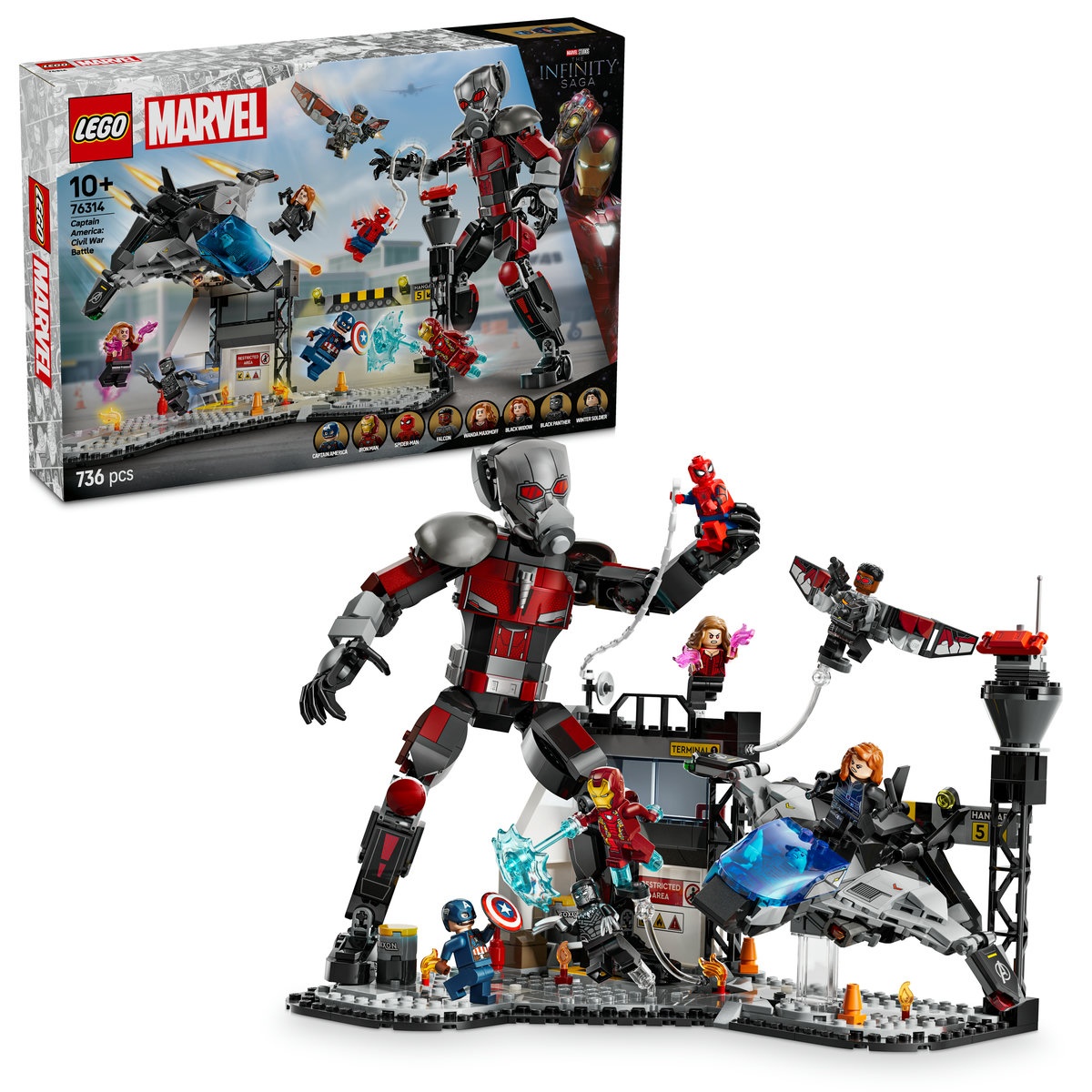 Set LEGO Marvel Super Heroes - Batalia din Captain America: Civil War (76314)