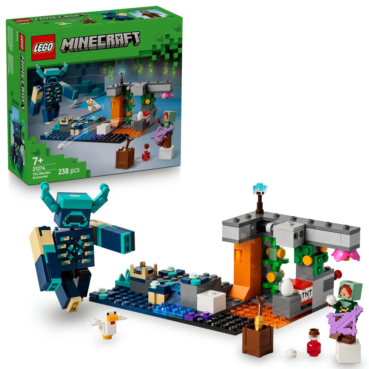 Set LEGO Minecraft - Întâlnirea cu Temnicerul (21274)