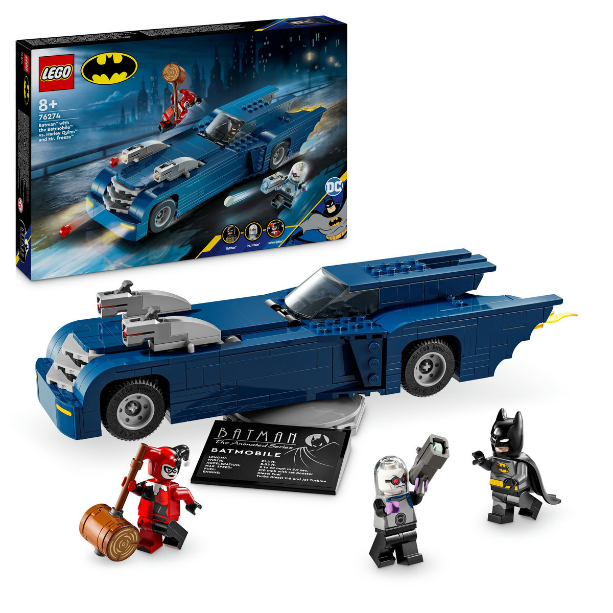 Set LEGO Super Heroes - Batman™ cu Batmobile™ vs Harley Quinn™ si Mr. Freeze™ (76274)