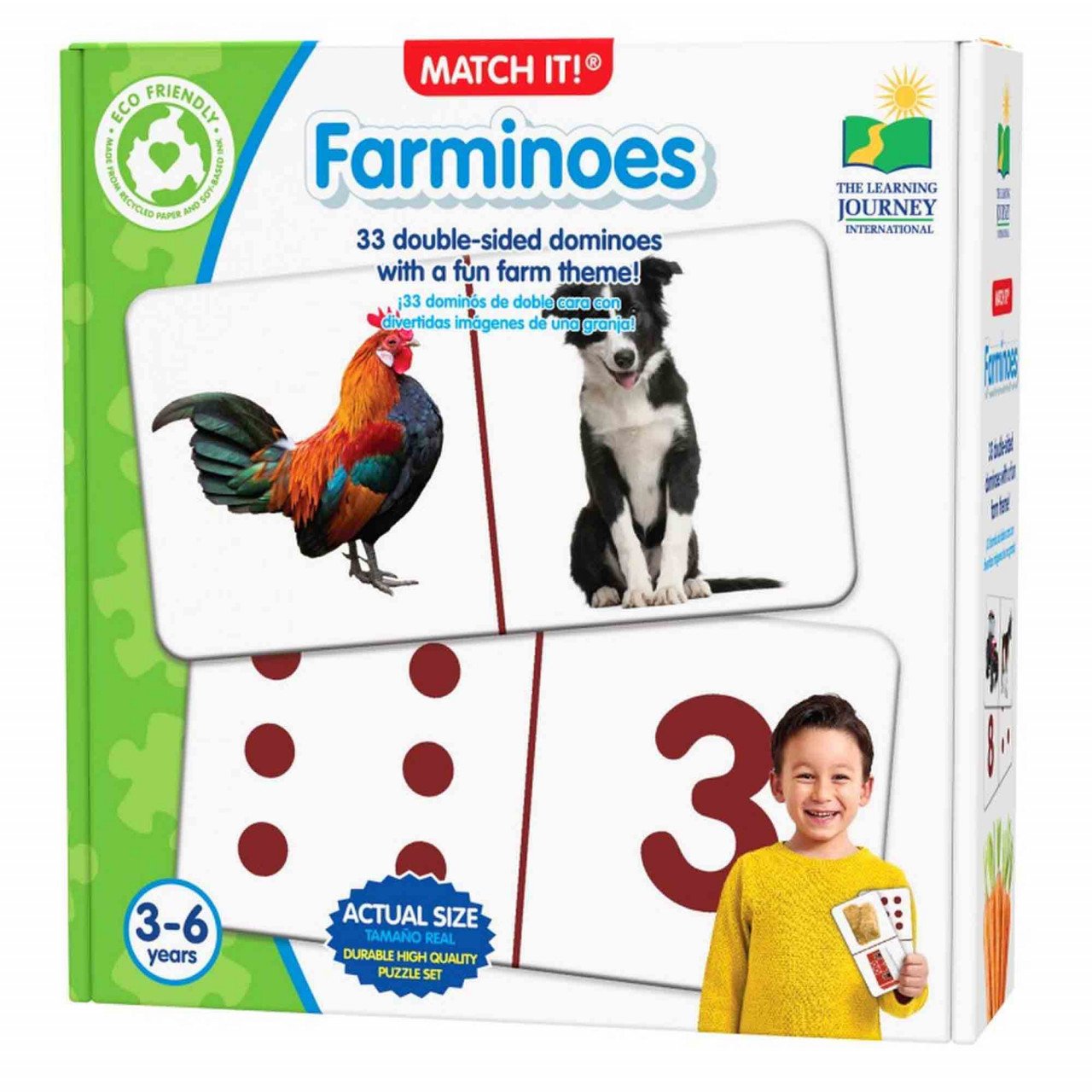 THE LEARNING JOURNEY - PUZZLE DOMINO ANIMALE DE LA FERMA