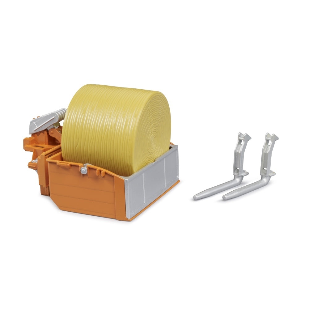 Bruder - Accesorii pentru tractor Lada de incarcare furci si un balot rotund - 1 | YEO