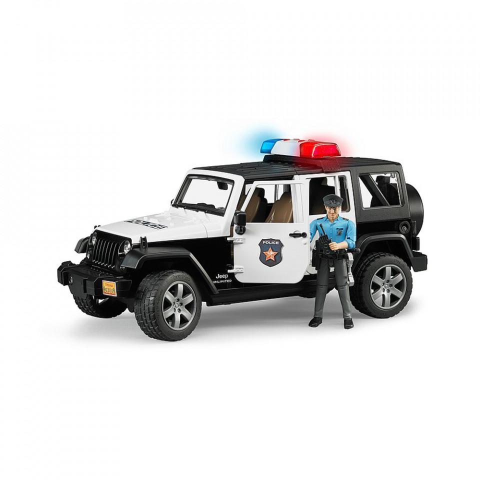 Bruder - Jeep Wrangler Unlimited Rubicon De Politie Cu Sirena Si Figurina - 1 | YEO