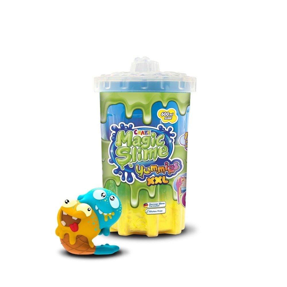 Craze - Magic Slime XXL 600 ml mix de trei culori cu figurina care absoarbe slime-ul modele asortate - 1 | YEO