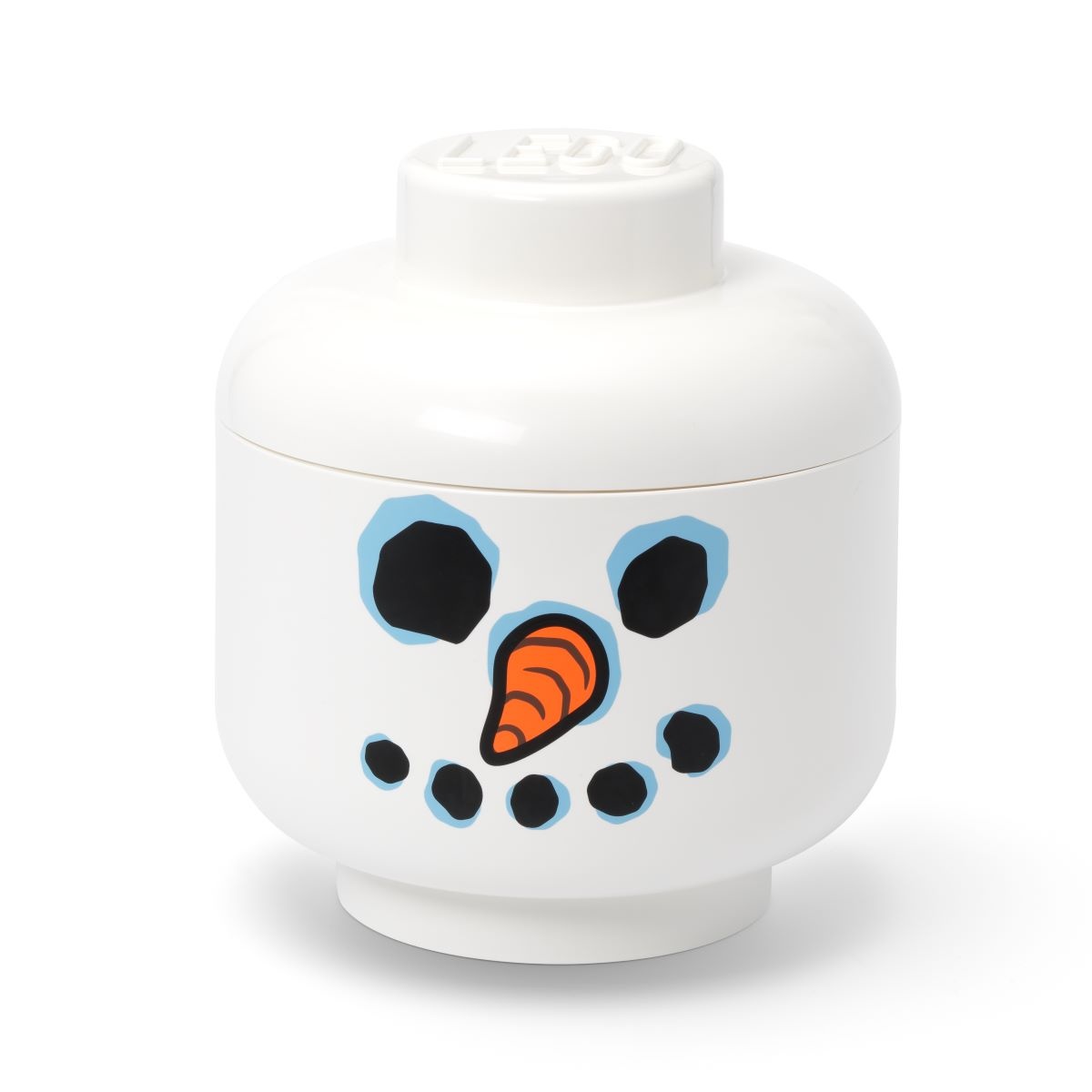 Cutie depozitare L cap minifigurină LEGO - Om de zăpadă