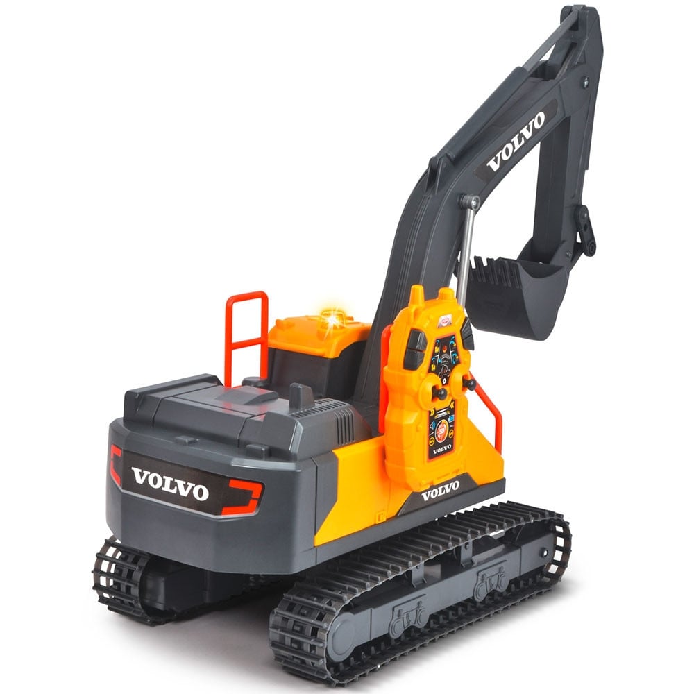 Excavator Dickie Toys Volvo Mining Excavator 60 cm cu telecomanda, lumini si sunete gri - 1 | YEO