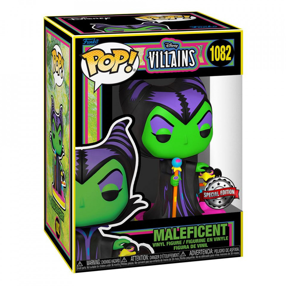 Figurina Funko POP! Disney Villains, Maleficent (Blacklight), 9 cm - 1 | YEO