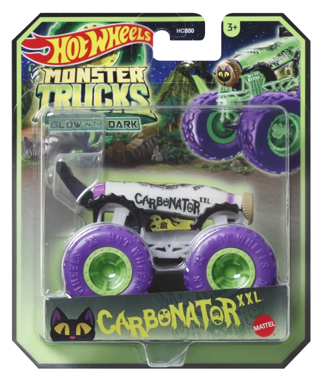 Hot Wheels Monster Truck Glow In The Dark Masinuta Carbonator Xxl Scara 1:64