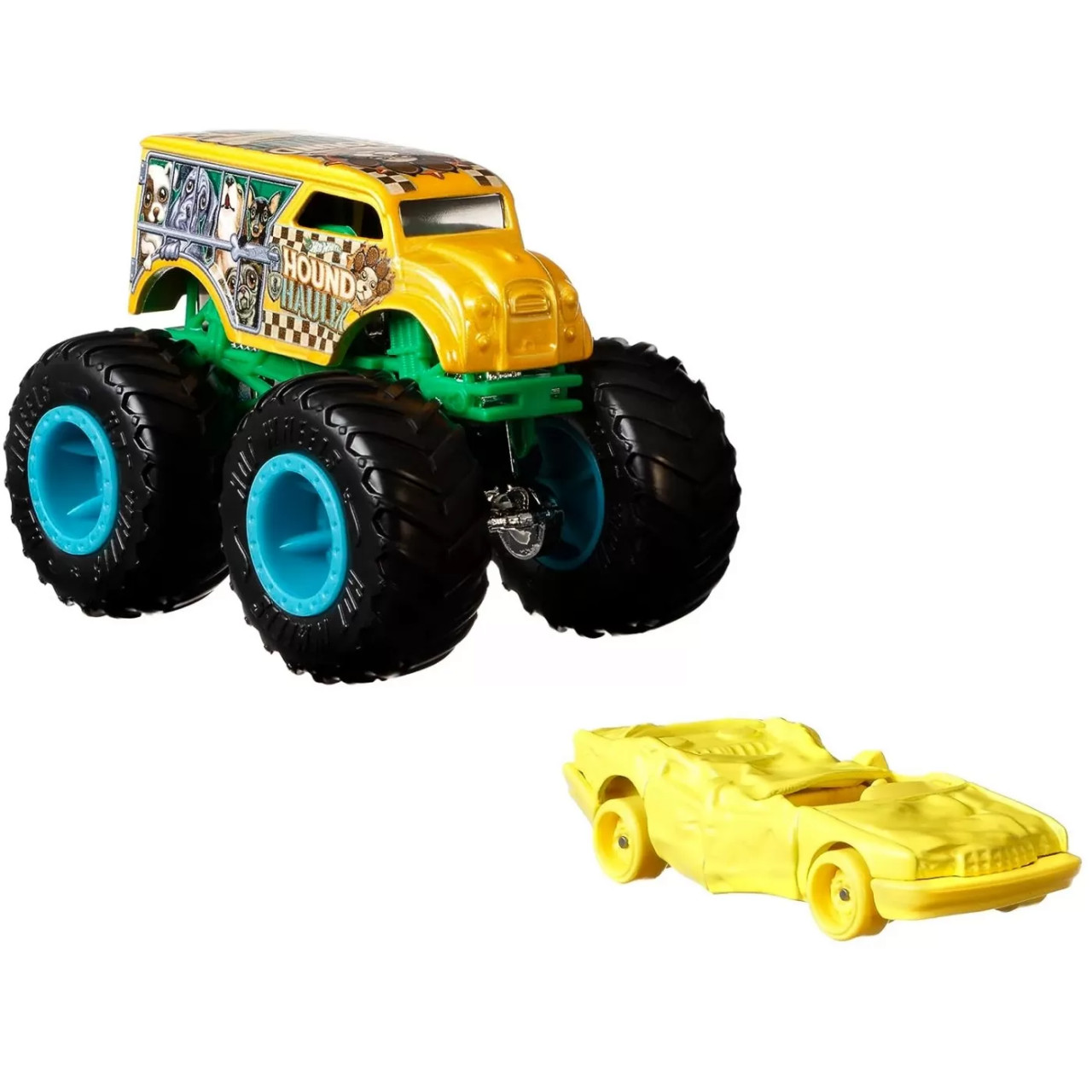 Hot Wheels Monster Truck Si Masinuta Metalica Hound Hauller - 1 | YEO