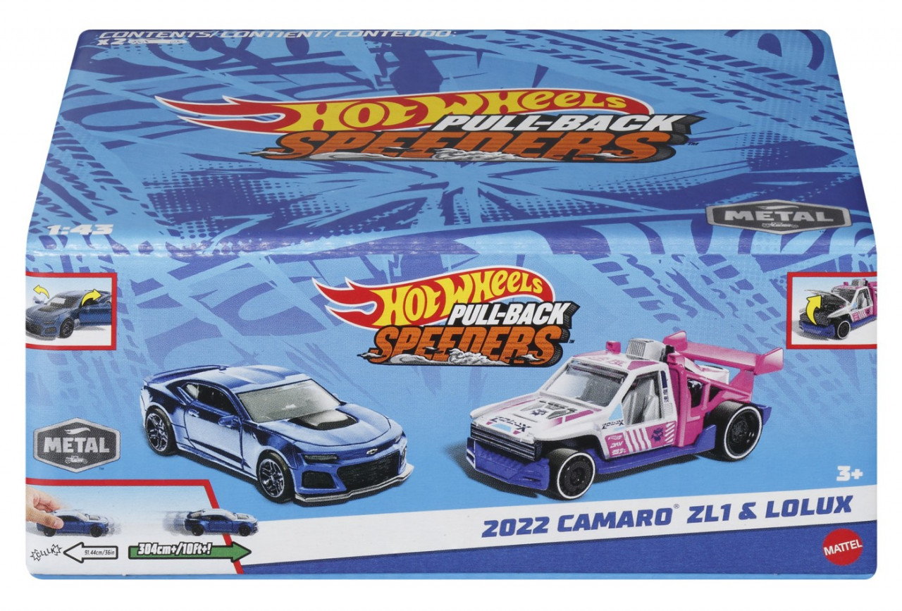 Hot Wheels Set 2 Masinute Metalice Pull Back Camaro Zl1 2022 Si Lolux 1:43 - 1 | YEO