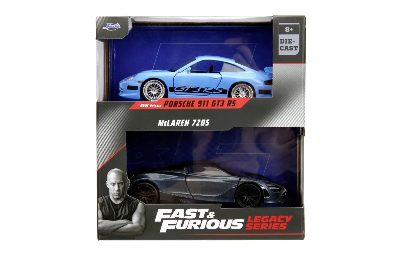 Jada Fast And Furious Legacy Set 2 Masinute Metalice Porsche 911 Gt3 Rs Si Mclaren 720S Scara 1:32