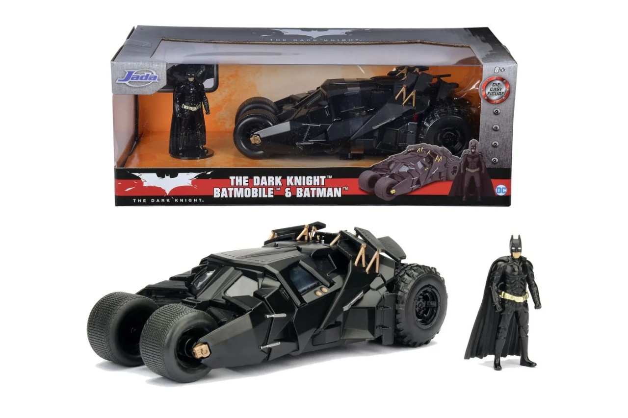 Jada The Dark Knight Set Figurina Batman Si Masinuta Metalica Batmobile Scara 1 La 24
