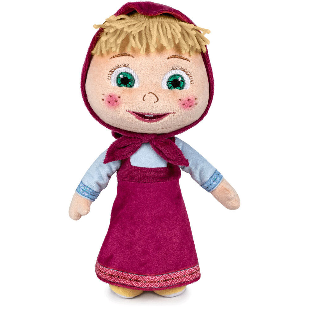 Jucarie din plus Masha cu rochie, Masha & The Bear, 26 cm