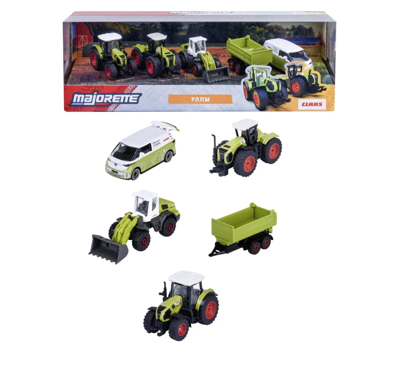 Majorette Class Set 5 Vehicule Agricole Metalice Farm 7.5Cm