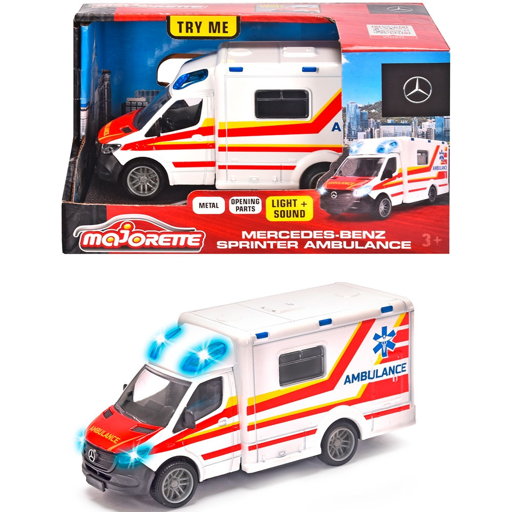 Masina ambulanta Majorette Mercedes-Benz Splinter cu lumini si sunete - 1 | YEO