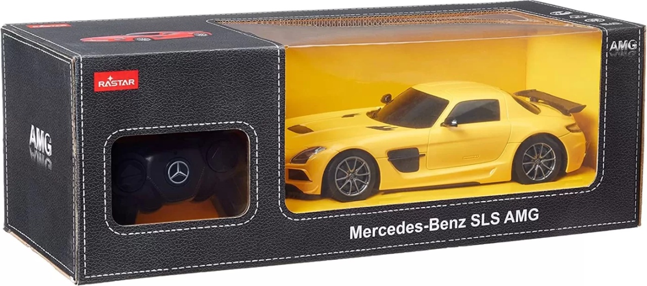 Masina Cu Telecomanda Mercedes-Benz Sls Amg Galbena Cu Scara 1 La 18