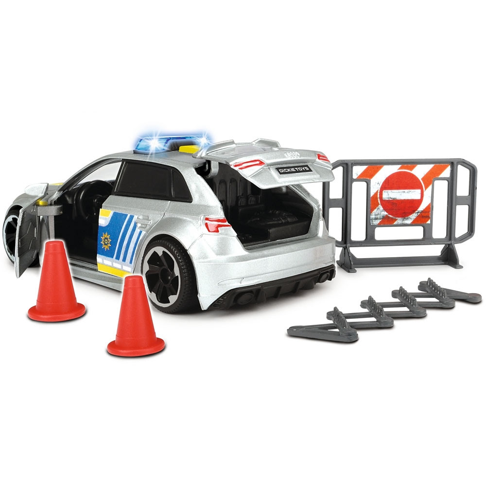 Masina de politie Dickie Toys Audi RS3 1:32 15 cm cu lumini, sunete si accesorii - 1 | YEO