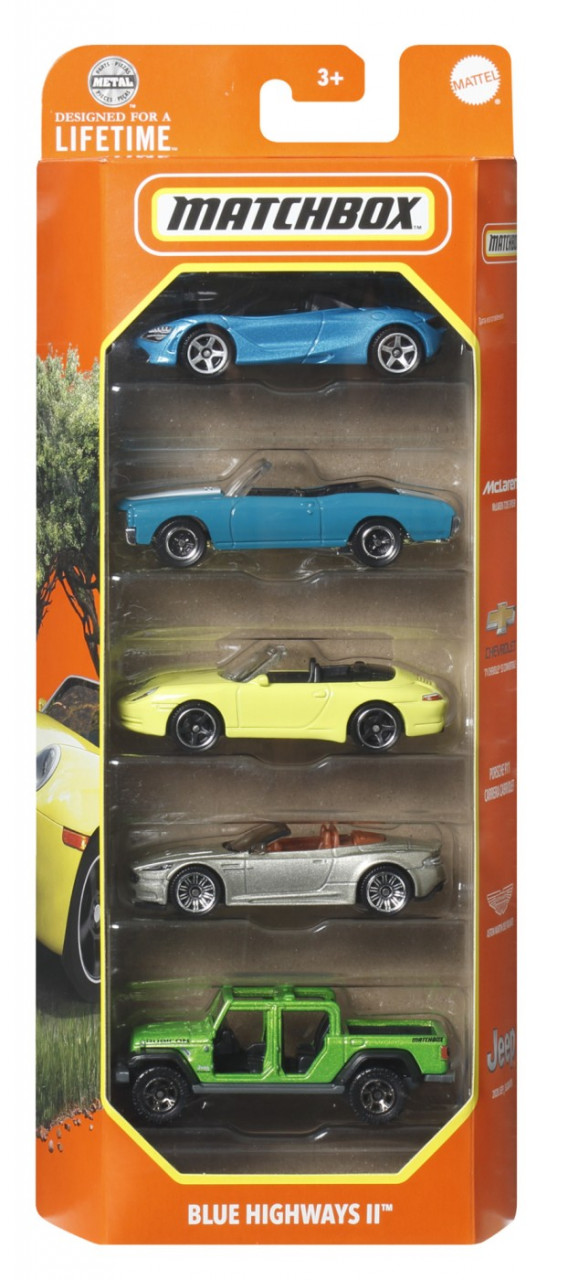 Matchbox Set 5 Masinute Metalice Mbx Blue Highways Ii Scara 1:64