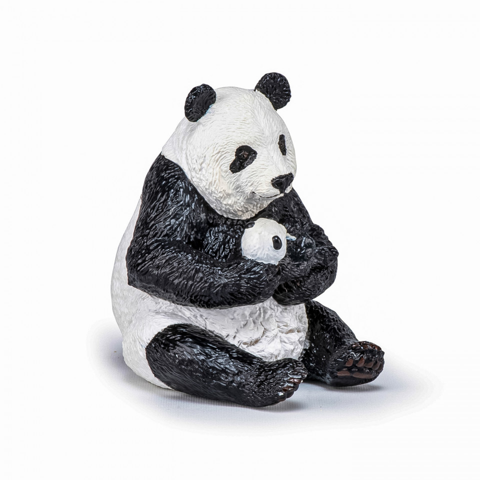 Papo Figurina Urs Panda Sezand Cu Pui In Brate - 2 | YEO