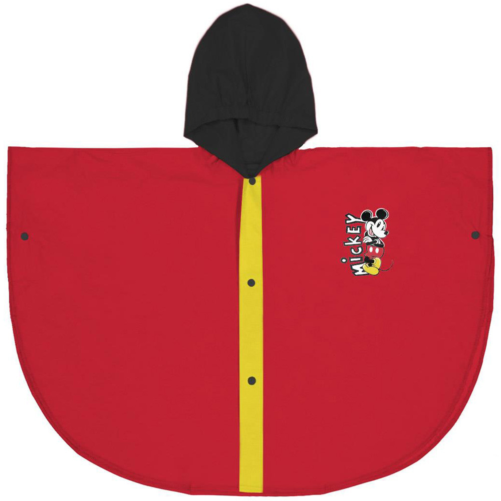 Pelerina de ploaie tip poncho, Mickey Mouse, Rosu, 5 - 6 ani