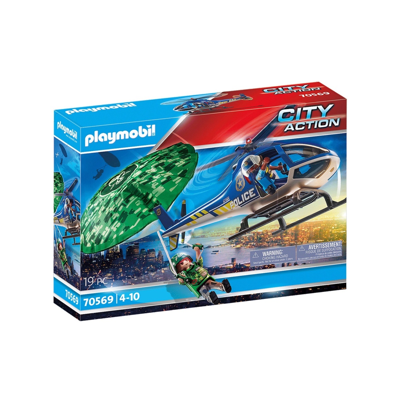 Playmobil - Elicopter De Politie Si Parasutist