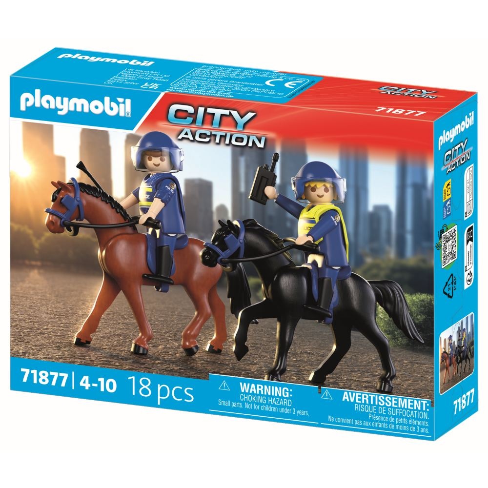 Playmobil - Jucarie de rol Echipaj de politie calare - 2 | YEO