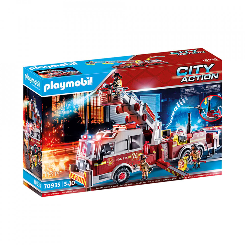 Playmobil - Masina De Pompieri Cu Scara Turn