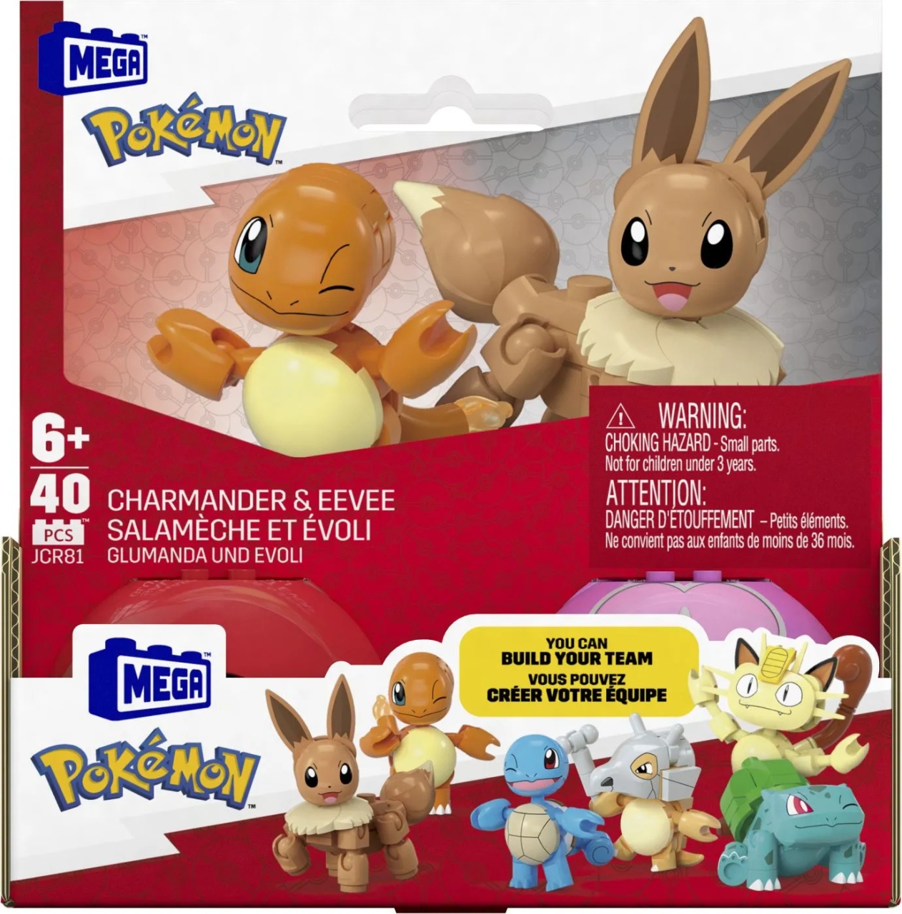 Pokemon Mega Set Doua Bile Charmander Si Eevee 40 Piese