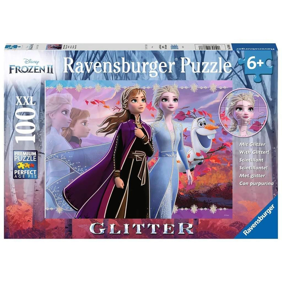 Puzzle frozen ii elsa si anna 100 piese starline cu sclipici