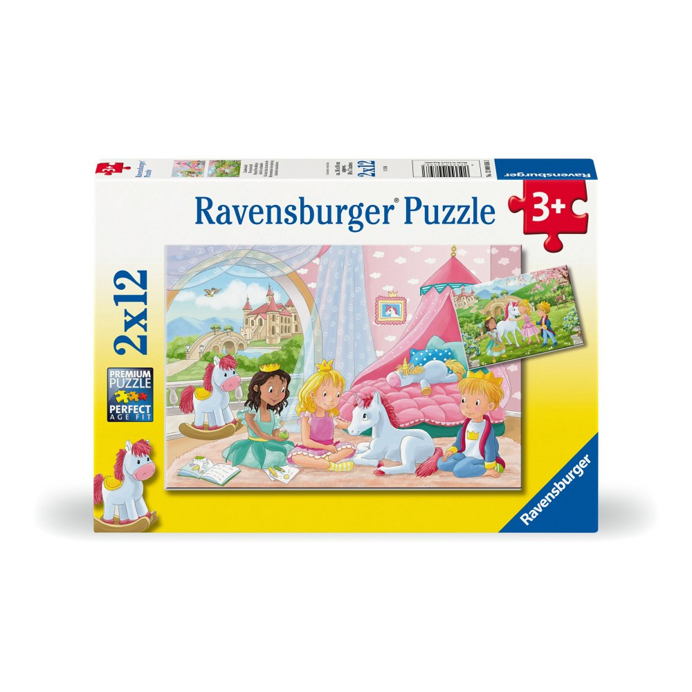 Puzzle printese si unicorn 2x12 piese