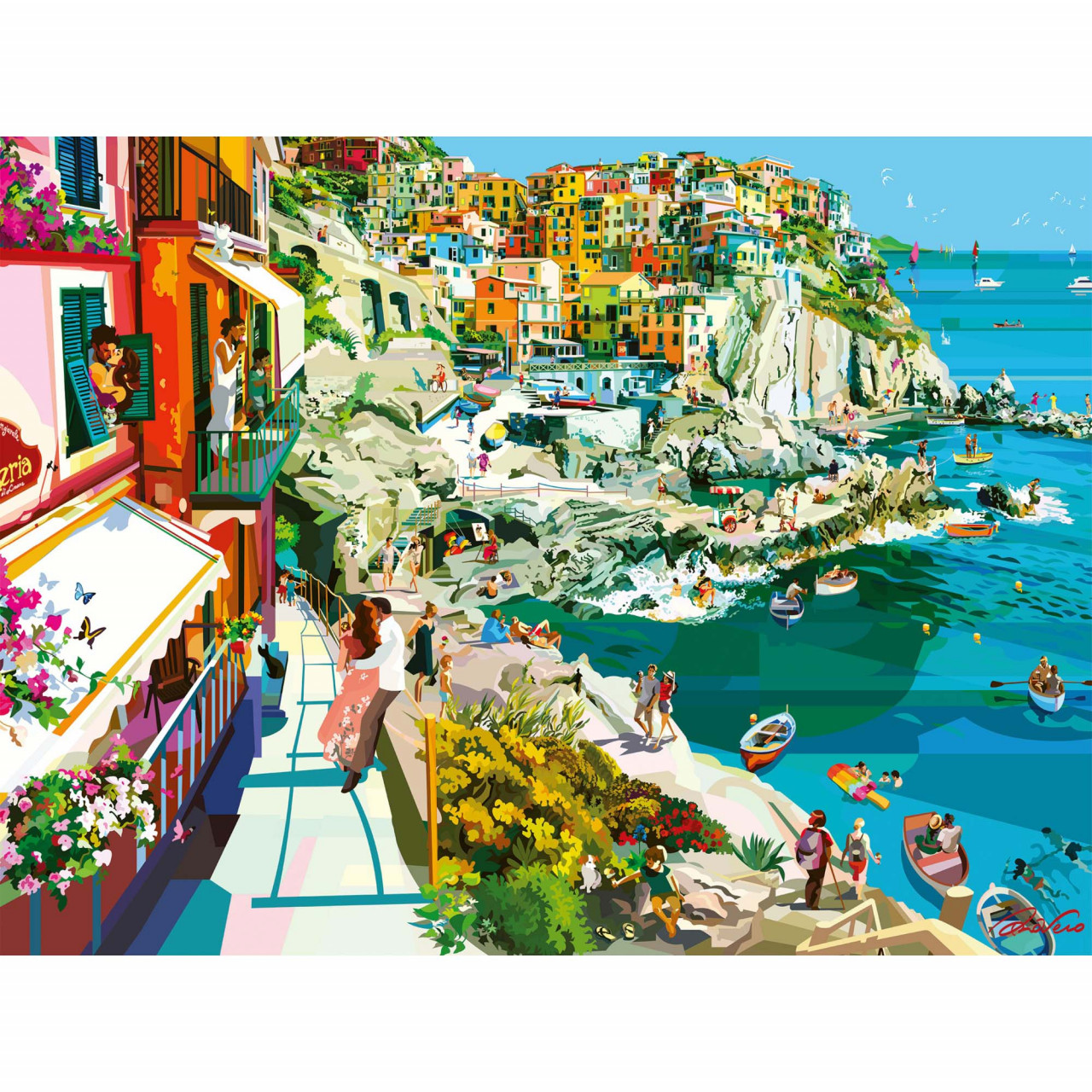 Puzzle Romantism In Cinque Terre, 1500 Piese - 1 | YEO