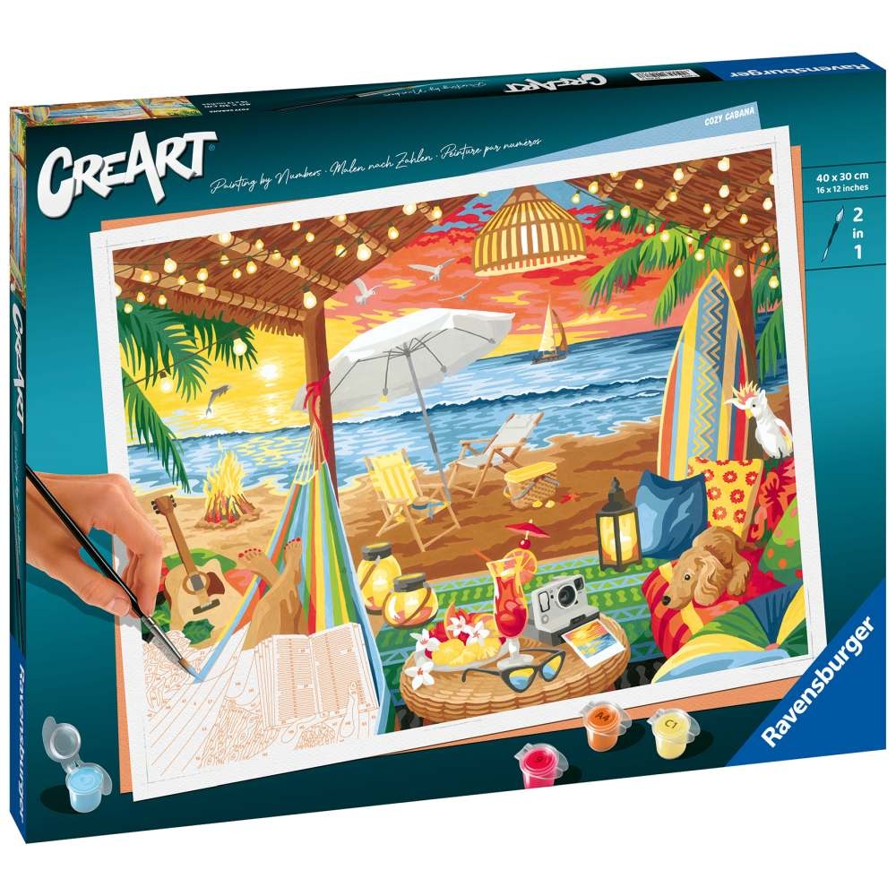 Ravensburger - CreArt pictura pe numere pentru adulti cabana cozy - 1 | YEO