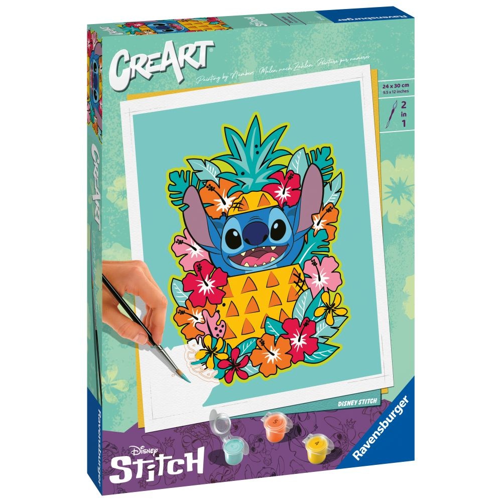 Ravensburger - CreArt pictura pe numere pentru adulti Disney Stitch floral - 1 | YEO