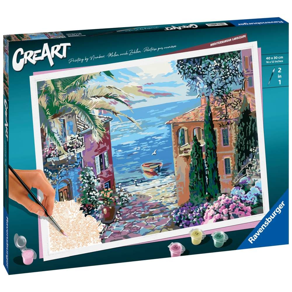 Ravensburger - CreArt pictura pe numere pentru adulti peisaj mediteranean - 1 | YEO