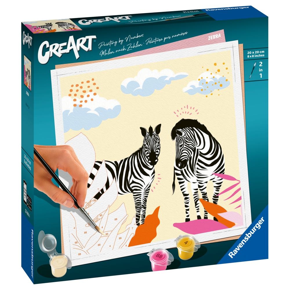 Ravensburger - CreArt pictura pe numere pentru adulti zebre - 1 | YEO